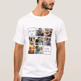 Bester Papa je Foto Collage und Text weiß T-Shirt