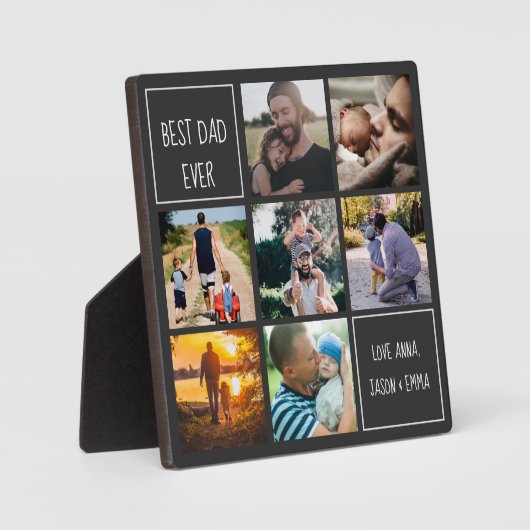 Bester Papa je Foto Collage und Text. Wir Liebe Pa Fotoplatte (Vorderseite)