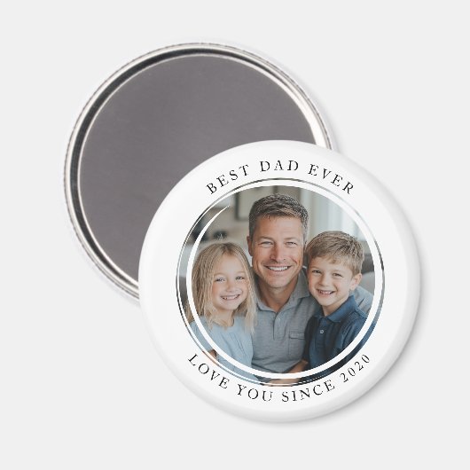 Bester Papa-je-Foto-Magnet Magnet (Vorderseite/Rückseite)