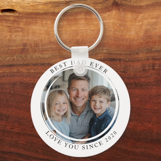 Bester Papa-je-Foto-Magnet Schlüsselanhänger (Vorderseite)