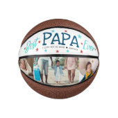 Bester Papa je | FotoCollage mit Handschrift Mini Basketball (Vorderseite)