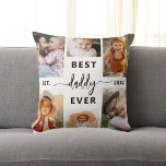 Bester Papa je - Fotomaterial zum Vater Kissen<br><div class="desc">Feiern Sie Ihren Vater mit dem "Best Daddy Ever" Foto Collage Throw Kissen, eine perfekte Mischung aus Komfort und Sentimentalität. Dieses personalisierte Kopfkissen mit einer wunderschön gestalteten Collage aus Foto ermöglicht es Ihnen, mit Ihrem Vater wertvolle Momente und besondere Erinnerungen zu präsentieren. Die Collage ist elegant um die herzliche Botschaft...</div>