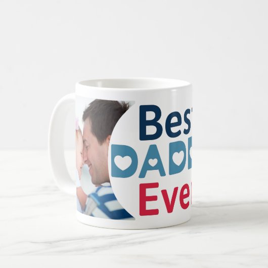 Bester Papa je. Funny Foto Collage Kaffeetasse (Vorderseite Links)