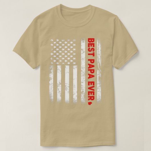 Bester Papa je Geschenk Amerikanischer Fahne lusti T-Shirt (Design vorne)