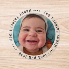 Bester Papa je glückliche Väter Tag Urlaub Foto Runder Aufkleber