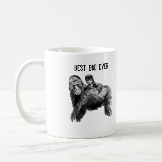 Bester Papa je Gorilla mit Baby Kaffeetasse (Links)