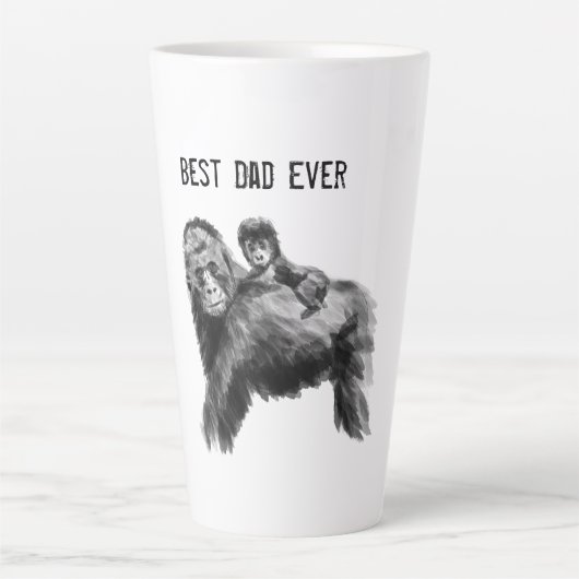 Bester Papa je Gorilla mit Baby Milchtasse (Vorderseite)