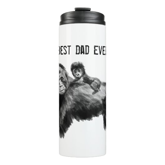 Bester Papa je Gorilla mit Baby Thermosbecher (Vorderseite)
