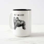 Bester Papa je Gorilla mit Baby Zweifarbige Tasse (Vorderseite Links)