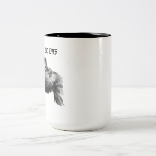 Bester Papa je Gorilla mit Baby Zweifarbige Tasse (Mittel)