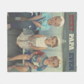 Bester Papa je Grandkids Foto Vatertag Fleecedecke (Vorderseite (Horizontal))