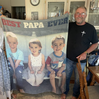Bester Papa je Grandkids Foto Vatertag Fleecedecke