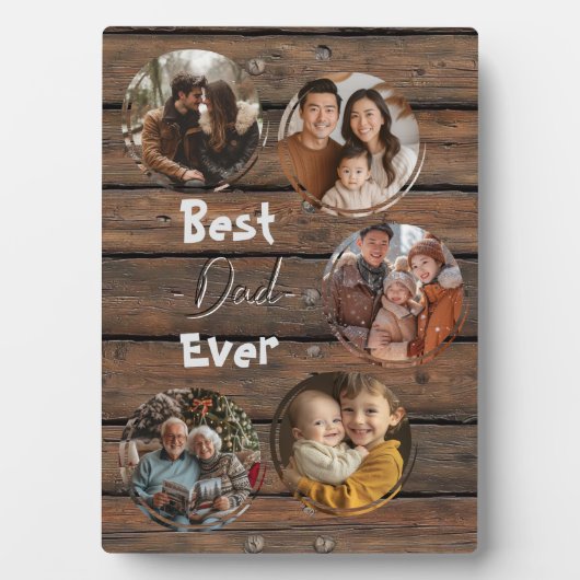Bester Papa je hölzerner Hintergrund alt rustikal Fotoplatte (Vorderseite)