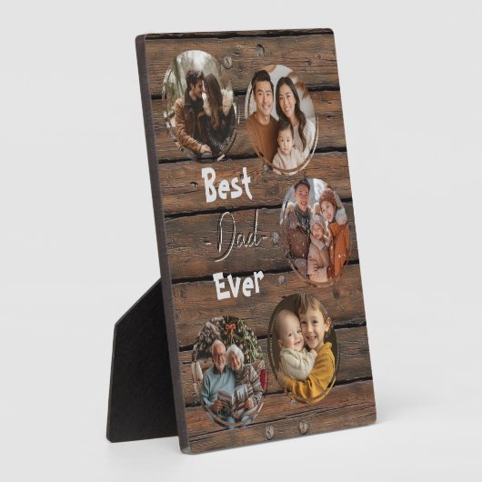 Bester Papa je hölzerner Hintergrund alt rustikal Fotoplatte (Seite)