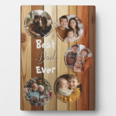 Bester Papa je Holzhintergrund 5 Collage Fotos Fotoplatte (Vorderseite)