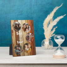 Bester Papa je Holzhintergrund 5 Collage Fotos