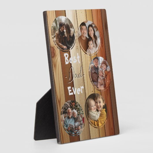 Bester Papa je Holzhintergrund 5 Collage Fotos Fotoplatte (Seite)