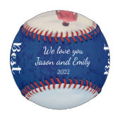 Bester Papa je Lue Textur benutzerdefiniertes Foto Baseball (Rückseite)