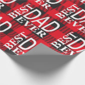 Bester Papa je Lumberjack Karo rot und schwarz Geschenkpapier (Ecke)