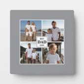 Bester Papa je personalisiert 4 Fotovorlagen Fotoplatte (Vorderseite)