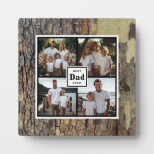 Bester Papa je personalisierte rustikale Holzvorla Fotoplatte (Vorderseite)