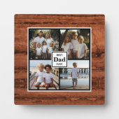 Bester Papa je personalisierte Terracotta-Vorlage Fotoplatte (Vorderseite)