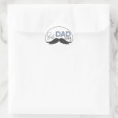 Bester Papa je Schnurrbart Round Sticker (Tasche)
