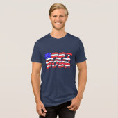 Bester Papa je US-Flagge Tri-Blend Shirt (Vorderseite voll)