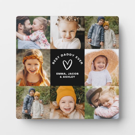 Bester Papa je Vatertag FotoCollage Fotoplatte (Vorderseite)