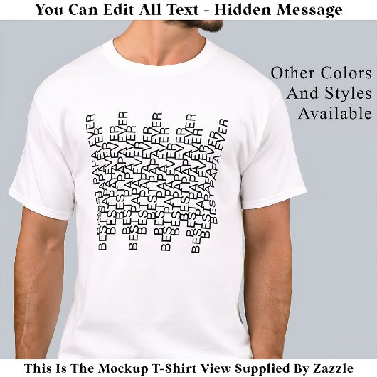 Bester Papa je versteckte Meldung 141BW Modernes Z T-Shirt