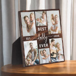 Bester Papa je - Wood Vatertag FotoCollage Fotoplatte<br><div class="desc">Feiern Sie Ihren Vater mit dem "Besten Vater je" Foto Collage Plaque, eine herzliche Hommage an den Mann, der die Welt für Sie bedeutet. Diese wunderschön gestaltete Plakette besticht durch eine hochwertige, individuell gestaltbare Collage aus Foto, in der Sie wertvolle Erinnerungen und besondere Momente vorstellen können. Die Collage ist elegant...</div>