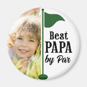 Bester Papa laut Par Foto Golf Flagge Magnet (Vorne)