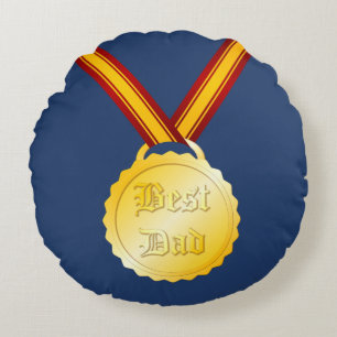 Bester Papa-Medaille zum Vatertag Rundes Kissen