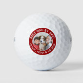 Bester Papa mit Par-Foto Rot Golfball (Vorderseite)