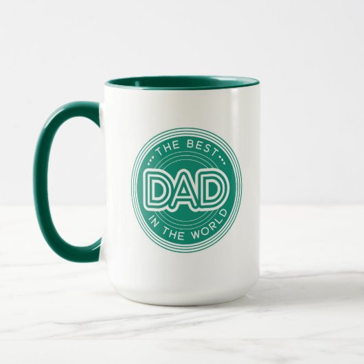 Bester Papa modernes Grün Vatertag Tasse (Links)
