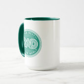 Bester Papa modernes Grün Vatertag Tasse (Vorderseite Links)