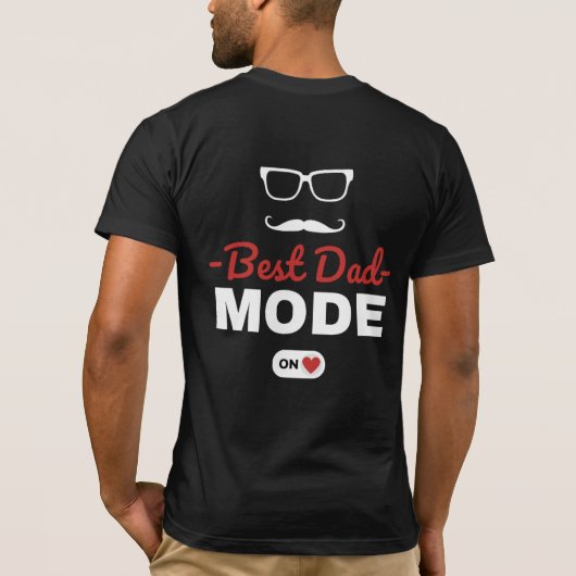 Bester Papa-Modus aktiviert T-Shirt (Rückseite)