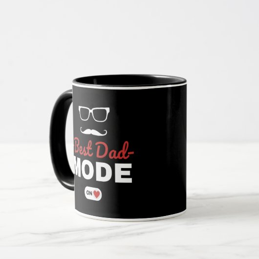 Bester Papa-Modus On Tasse | Lustiges Papa-Geschen (Vorderseite Links)