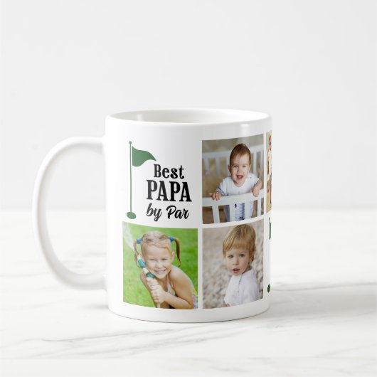 Bester Papa nach Par 7 Foto-Collage Golfer Kaffeetasse (Links)