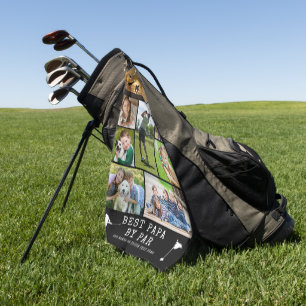 BESTER PAPA NACH PAR 9 Fotocollage Personalisiert Golfhandtuch