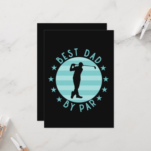 Bester Papa nach Par Golfing Vater Geschenk Karte (Vorderseite/Rückseite Beispiel)