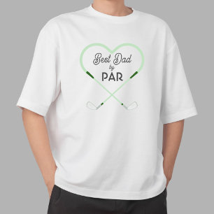Bester Papa nach Par Liebe geformtes Golf-Thema T-Shirt