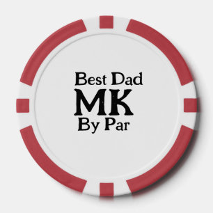 Bester Papa nach Par Monogramm Vater Tag einfache  Pokerchips