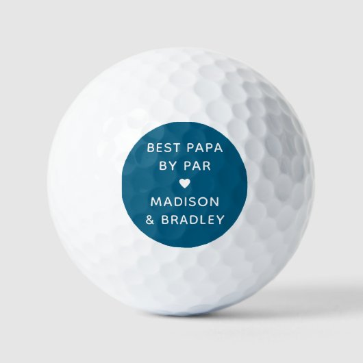 Bester Papa nach Par Persönlicher Name Golfball (Vorderseite)
