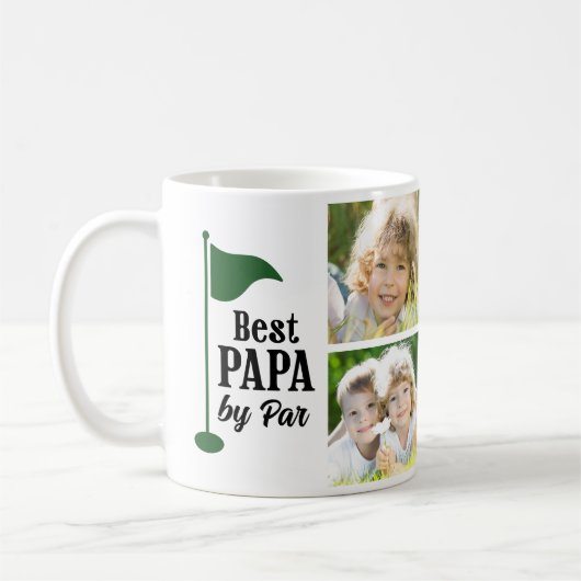 Bester Papa, Par 4 Foto-Collage Golf Kaffeetasse (Links)