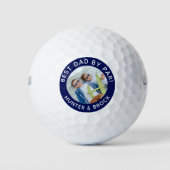 Bester Papa Par Foto Blau Golfball (Vorderseite)