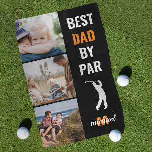 Bester Papa Par Foto Monogramm Vatertagsgeschenk G Golfhandtuch