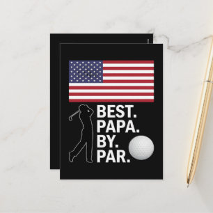 Bester Papa Par Golf Papa Vater-Tag Golf Feiertagspostkarte