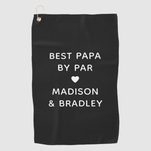 Bester Papa Par Personalisiert Name Golfhandtuch (Vorderseite)