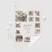 Bester Papa Personalisierte 12-Foto-Collage Golfhandtuch (Insitu)
